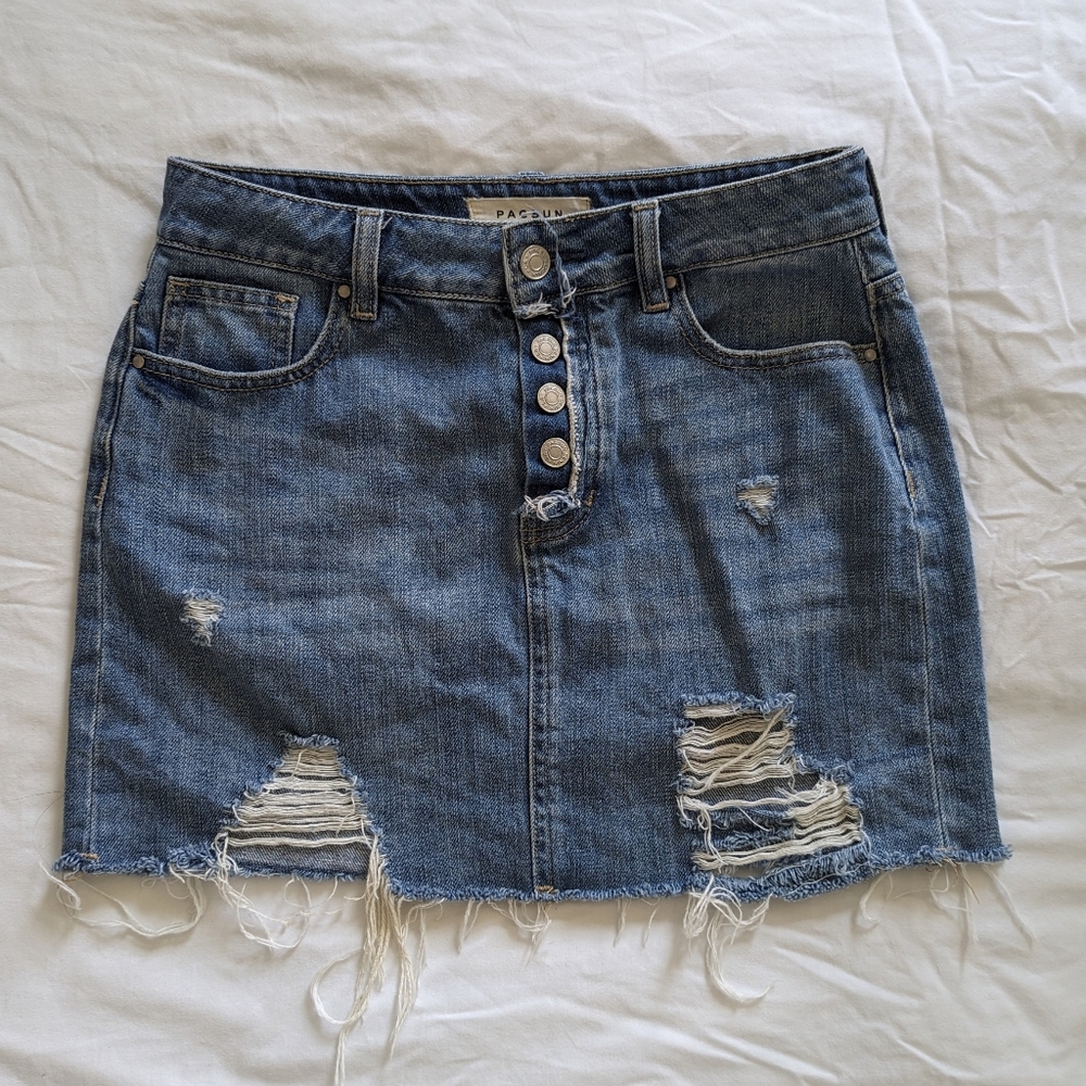 PacSun Distressed Jean Skirt